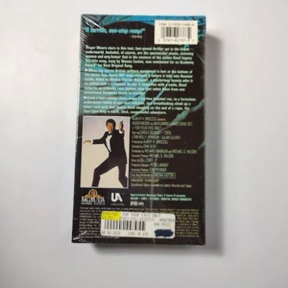 For Your Eyes Only VHS 1981 Movie PG James Bond Roger Moore NEW Sealed - Picture 2 of 3
